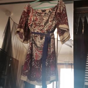 Paisley Jealous Tomato 🍅 Off Shoulder Boho Dress